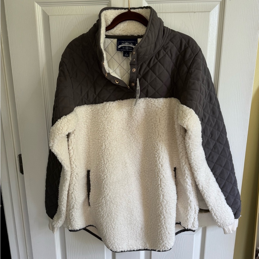 Lauren James Logan Quilted Pullover in Eiffel Gray